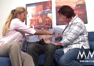 Crazy threesome with playful old hotties