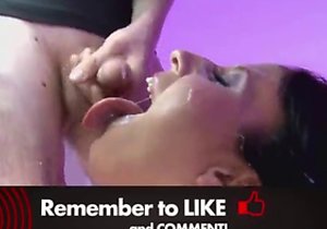 Brunette in sexy lingerie getting fucked by everyone