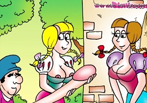 Spicy porn cartoon action with a lusty redhead beauty